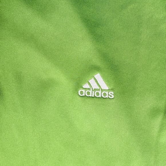 Adidas Green Short Sleeve Polo Shirt Mens Large Climalite Golf Slits bilaterial - Picture 2 of 8